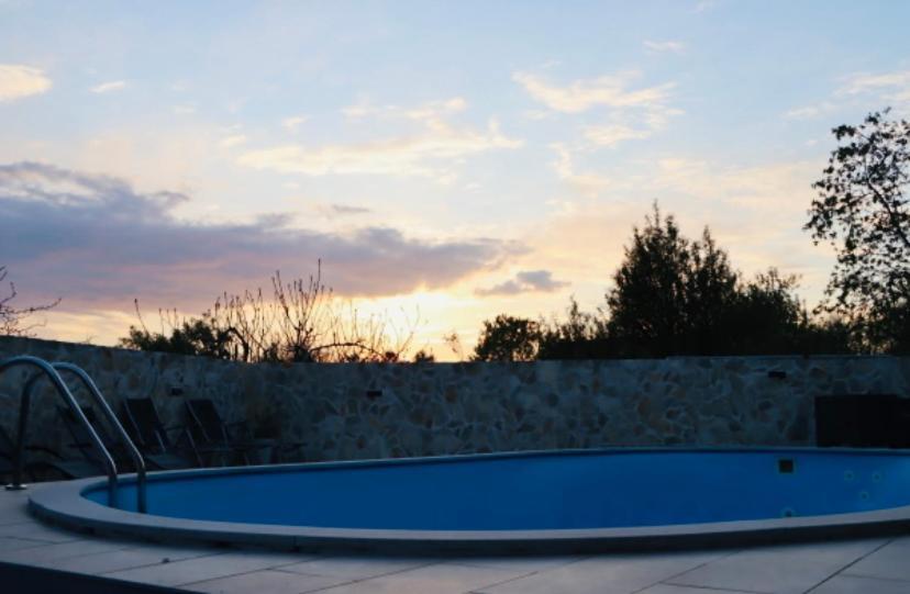 Iva Apartman Sa Bazenom Donji Zemunik Extérieur photo